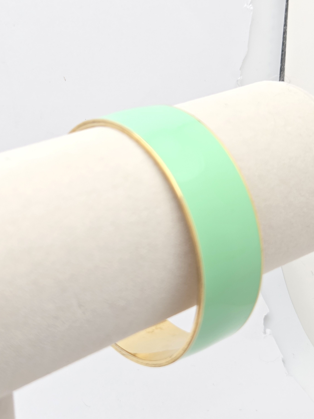 J.Crew Vintage Mint Green Enamel Bangle Bracelet Gold Tone